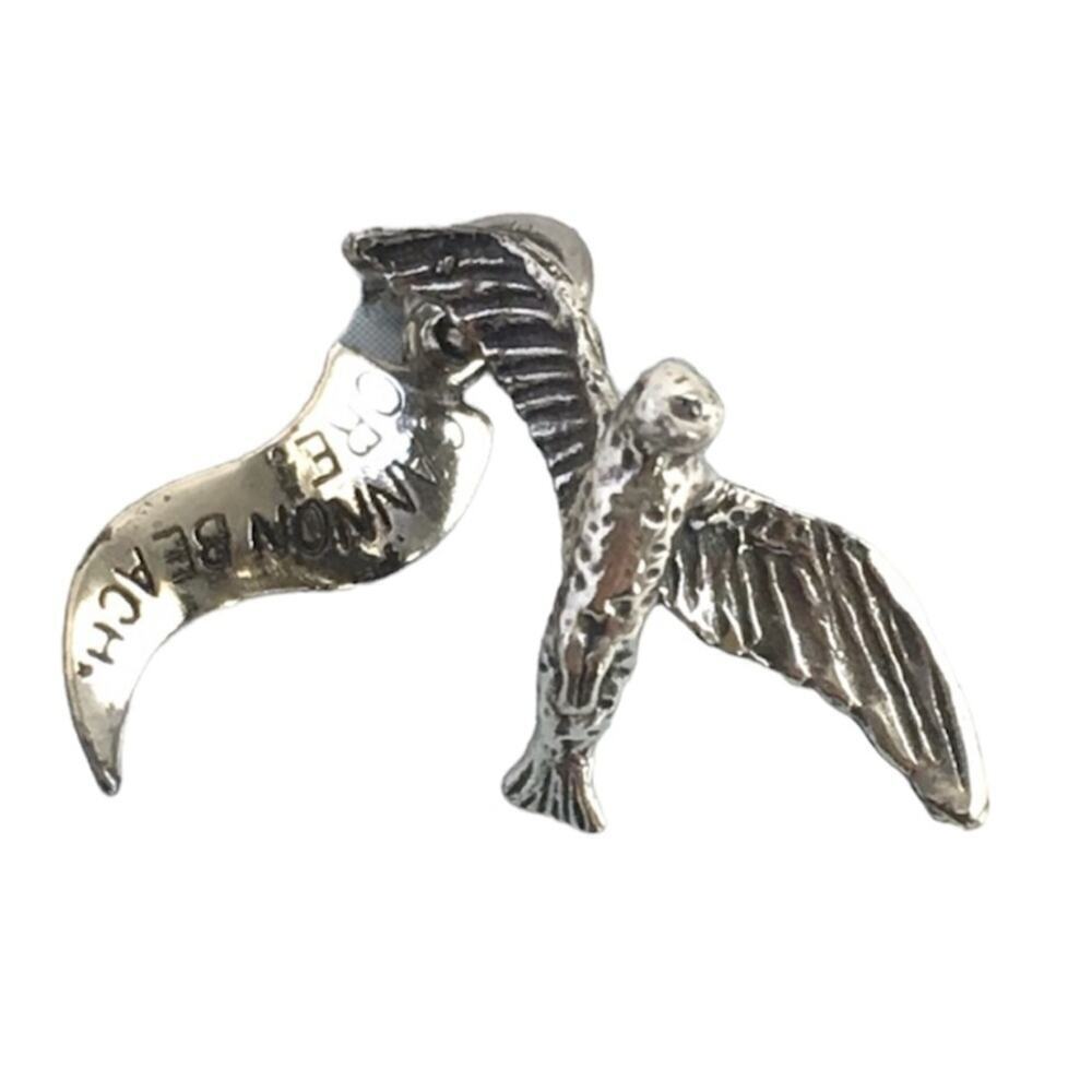 Vintage Bird Charm Seagull Cannon Beach Silver